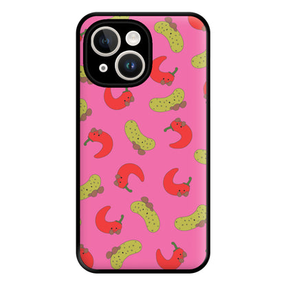 Red Chillis And Pickles Pattern Phone Case for iPhone 14 Plus
