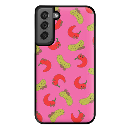 Red Chillis And Pickles Pattern Phone Case for Galaxy S21FE