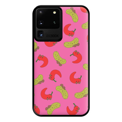 Red Chillis And Pickles Pattern Phone Case for Galaxy S20 Ultra