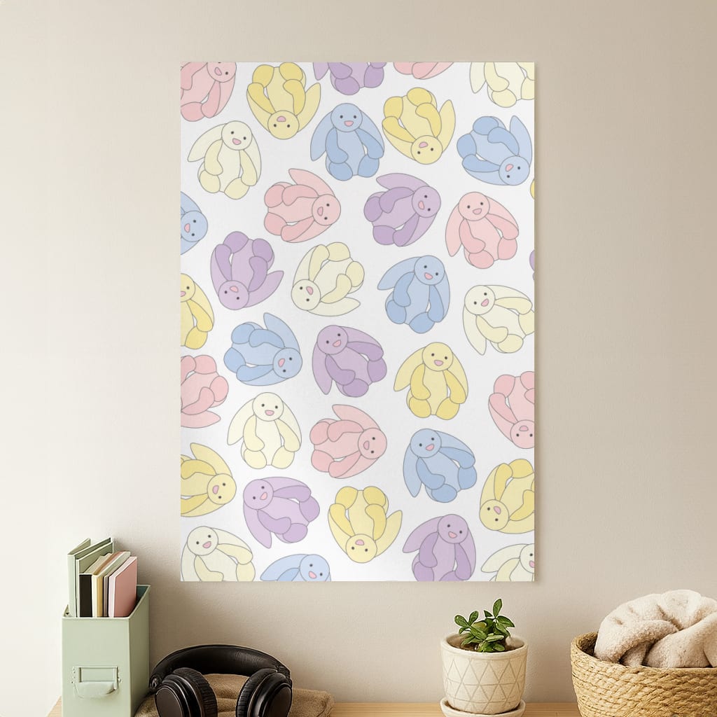 Pastel Bunnies Pattern Poster