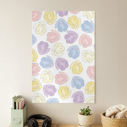 Pastel Bunnies Pattern Poster
