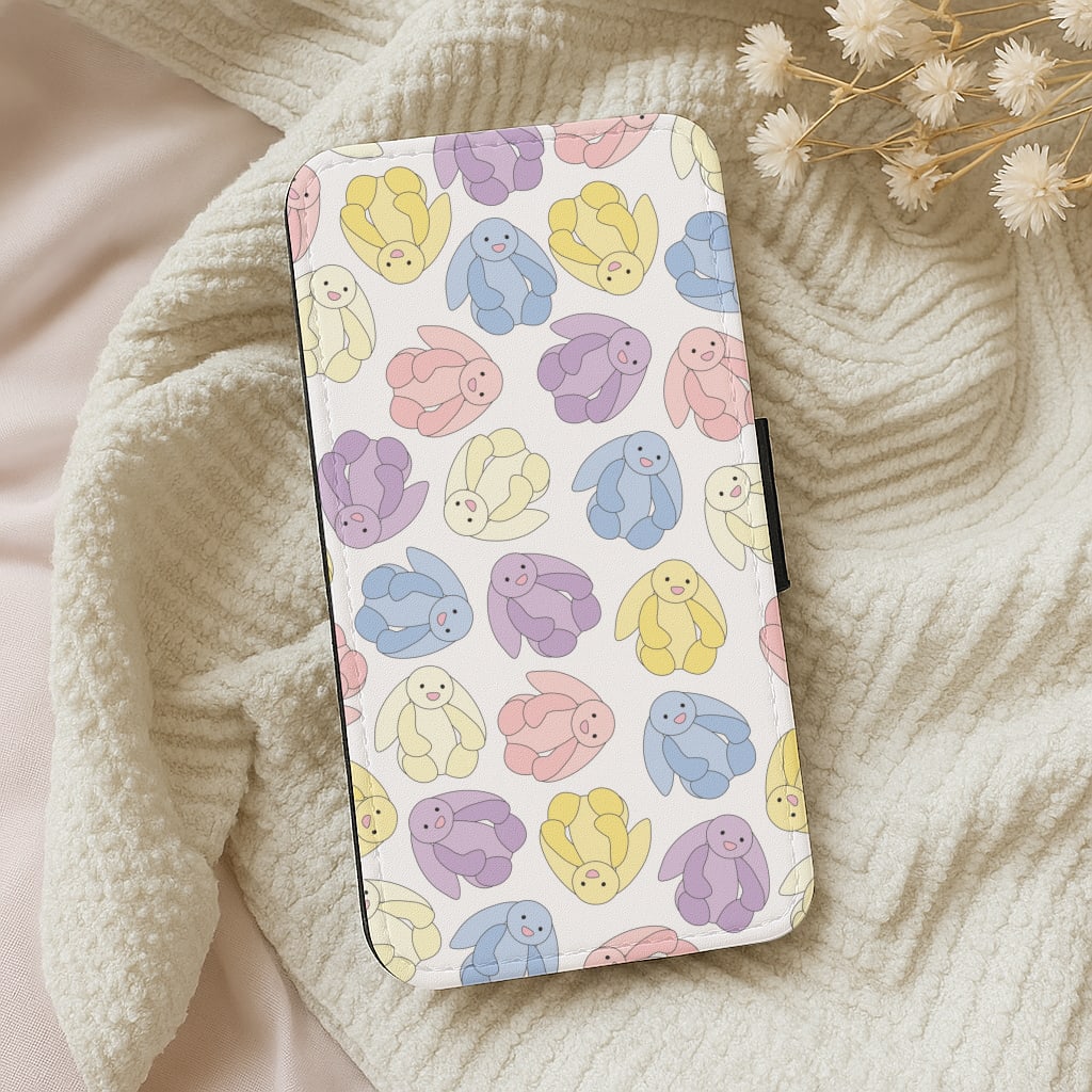 Pastel Bunnies Pattern Wallet Phone Case