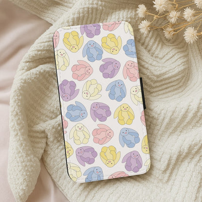 Pastel Bunnies Pattern Wallet Phone Case