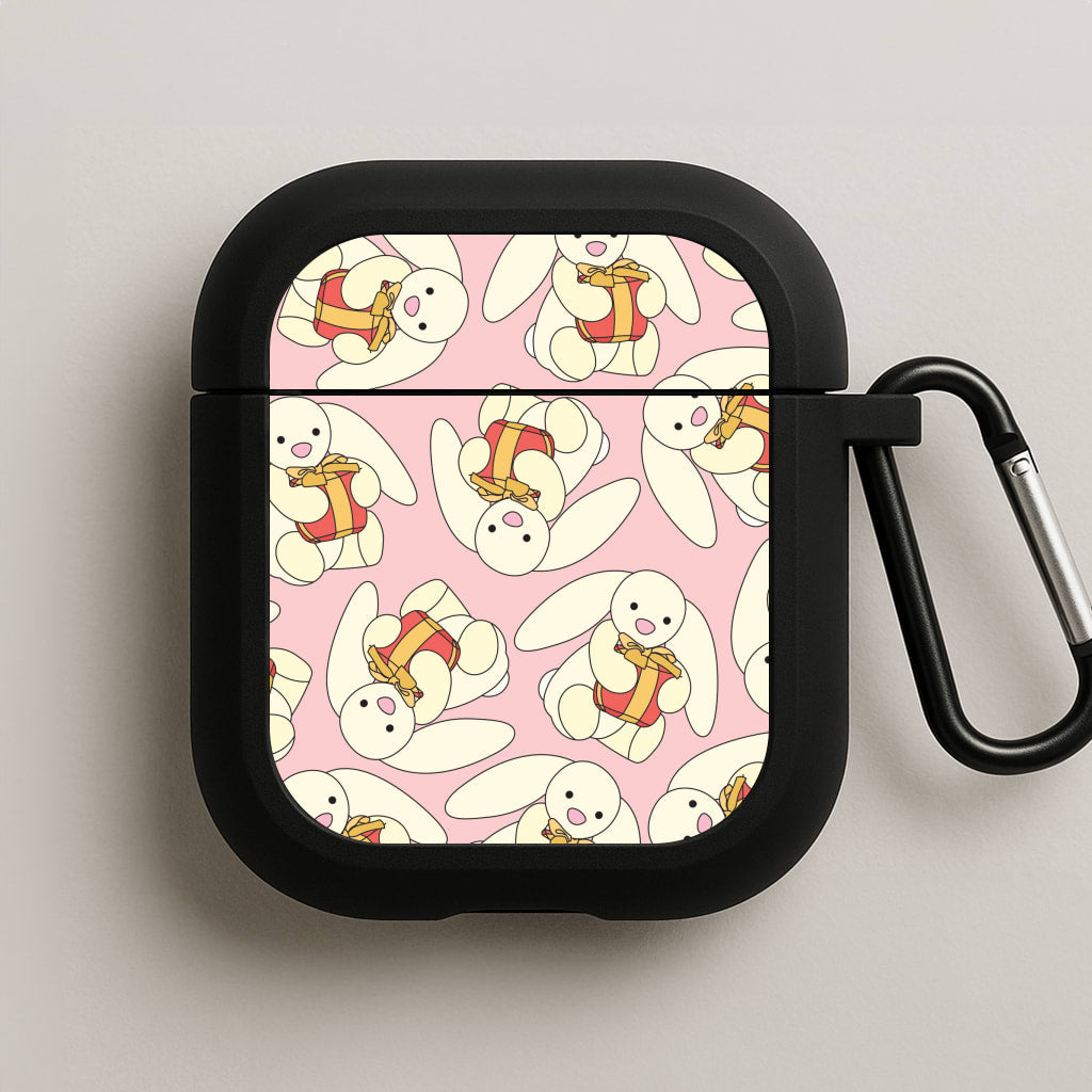 Bunny Present Pattern AirPods Case