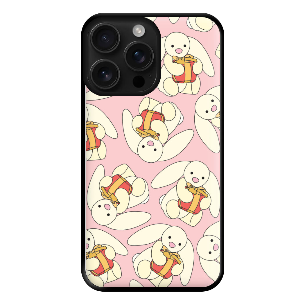 Bunny Present Pattern Phone Case for iPhone 16 Pro Max