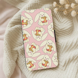 Bunny Present Pattern Wallet Phone Case