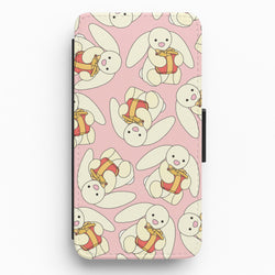 Bunny Present Pattern Flip / Wallet Phone Case