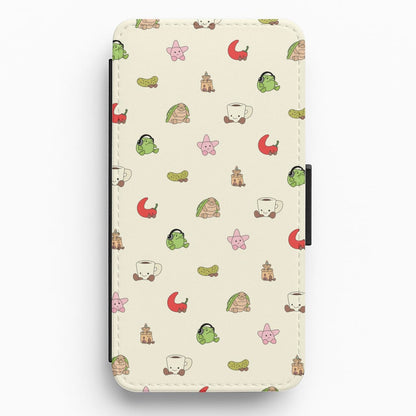 Plushies Pattern Flip / Wallet Phone Case