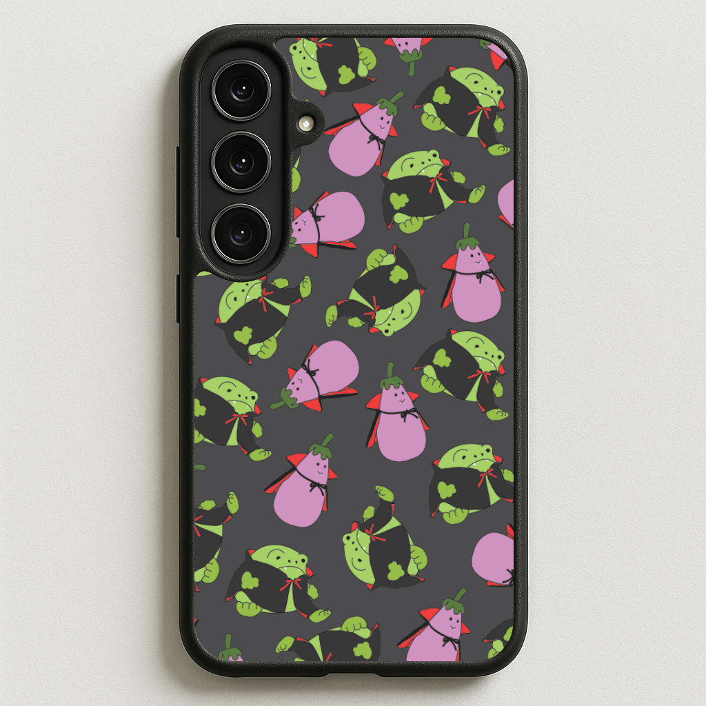 Vampire Frogs And Vegetables Pattern - Halloween Phone Case for Galaxy S25FE