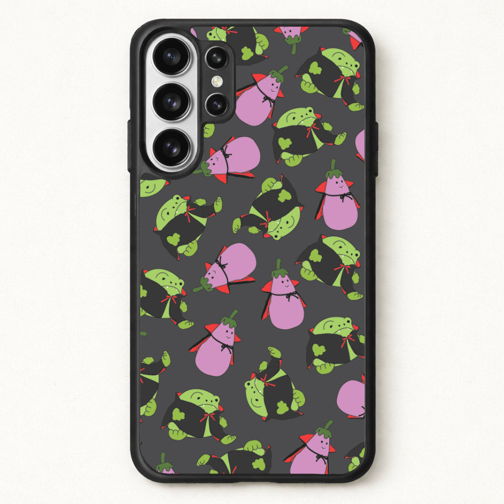 Vampire Frogs And Vegetables Pattern - Halloween Phone Case for Galaxy S26 Ultra