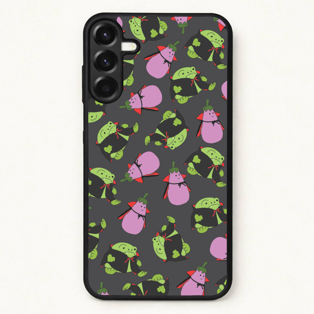 Vampire Frogs And Vegetables Pattern - Halloween Phone Case for Galaxy A17