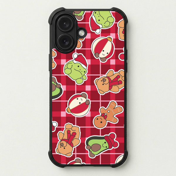 Christmas Plushies Tartan Pattern Phone Case — Bumper case