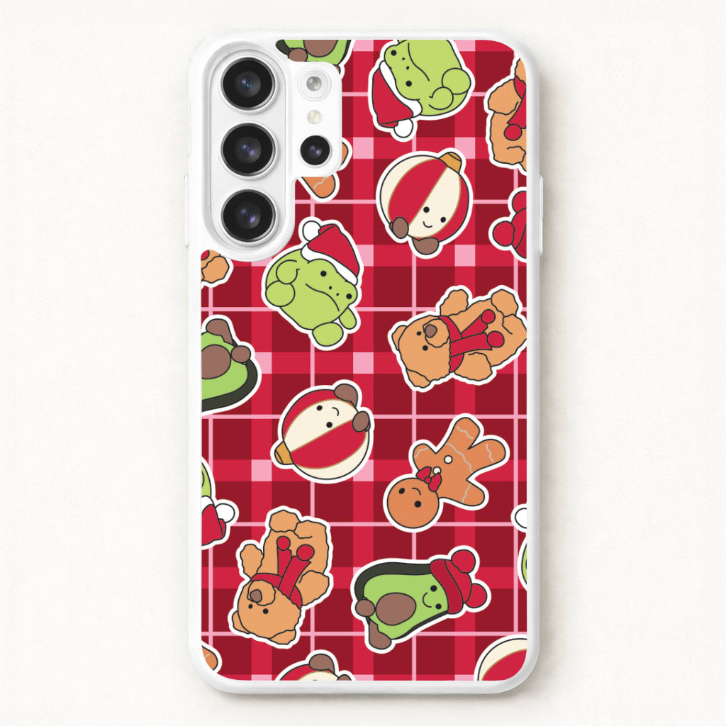 Christmas Plushies Tartan Pattern Phone Case for Galaxy S26 Ultra