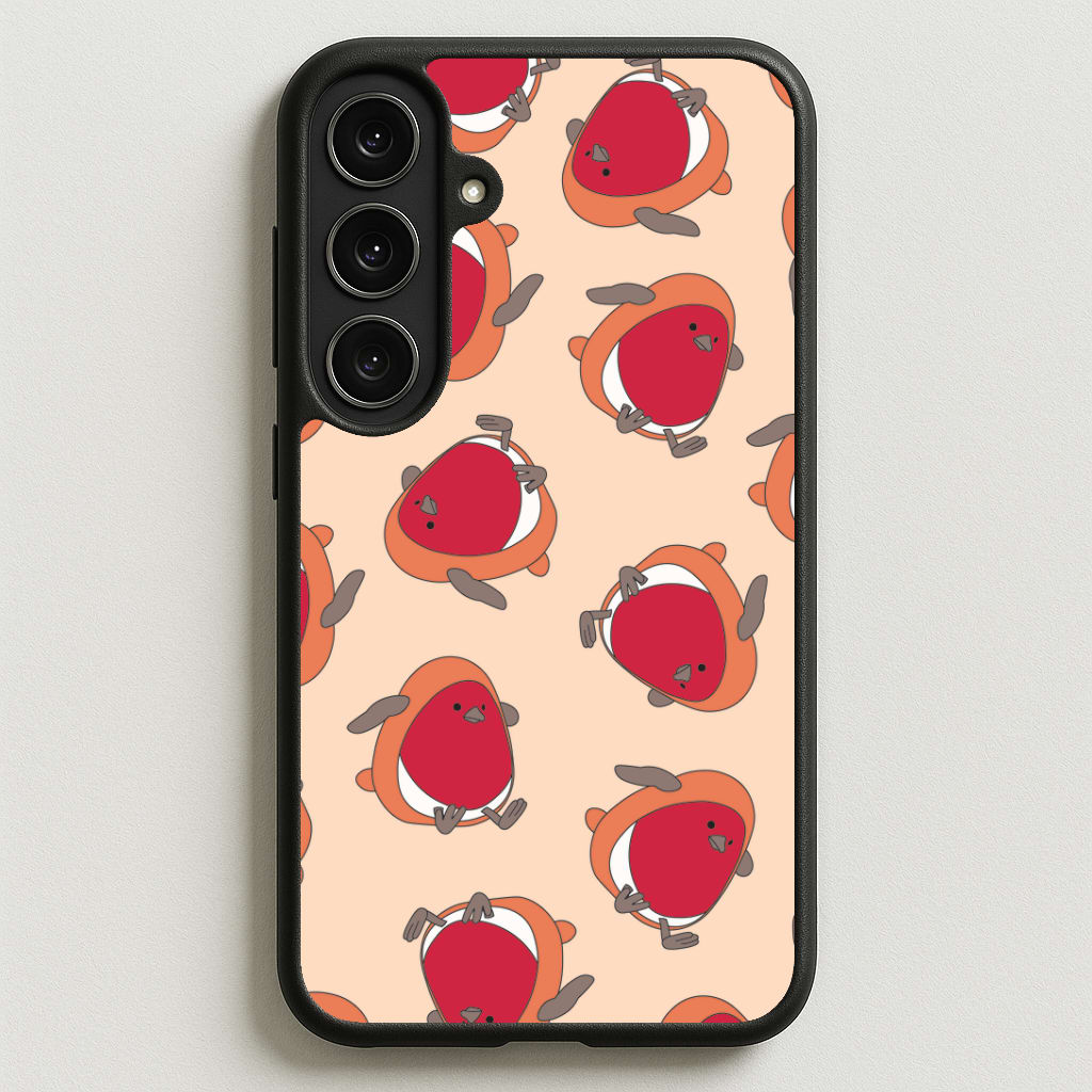 Christmas Robin Plush Pattern Phone Case for Galaxy S25FE
