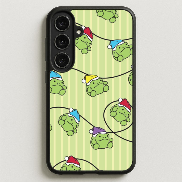 Christmas Frog Plush Fairylights Pattern Phone Case for Galaxy S25FE