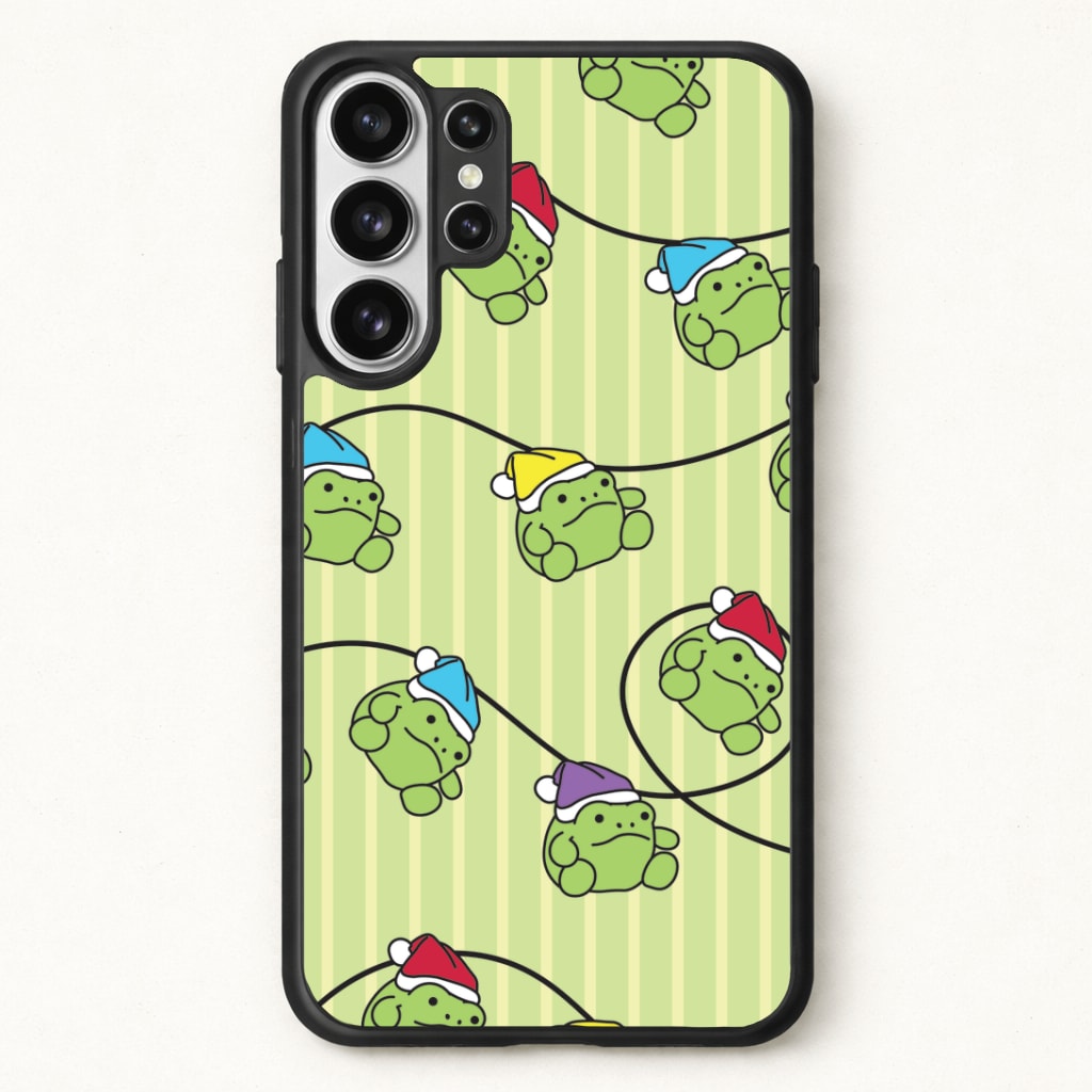 Christmas Frog Plush Fairylights Pattern Phone Case for Galaxy S26 Ultra