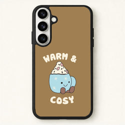 Hot Cocoa Plush Quote Phone Case for Galaxy S26 Plus