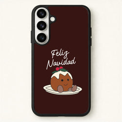 Christmas Pudding Plush Phone Case for Galaxy S26 Plus