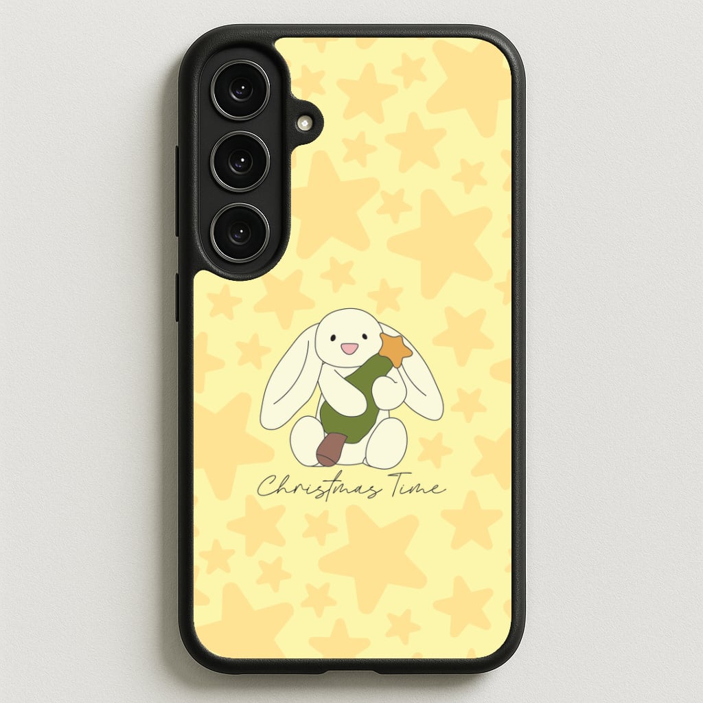 Christmas Bunny Stars Plush Phone Case for Galaxy S25FE
