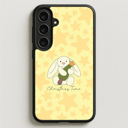 Christmas Bunny Stars Plush Phone Case for Galaxy S25FE