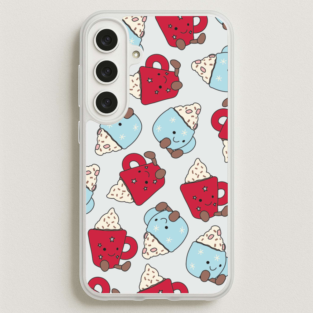 Christmas Drinks Plushies Pattern Phone Case for Galaxy S25FE