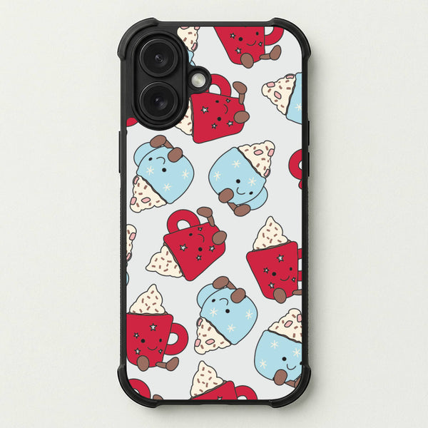 Christmas Drinks Plushies Pattern Phone Case — Bumper case