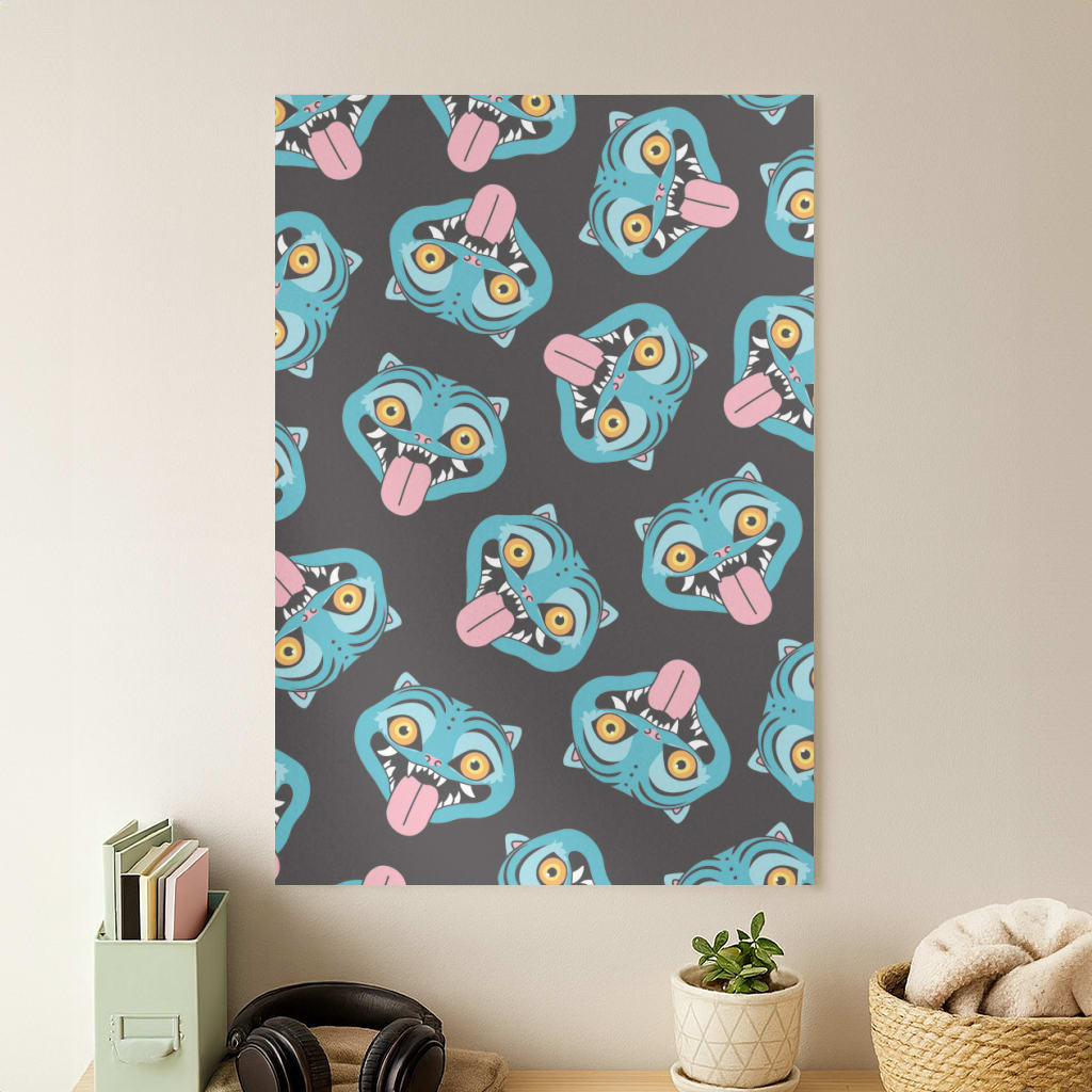 Demon Cat Pattern Poster
