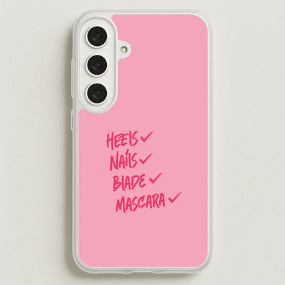 Heels, Nails, Blade, Mascara Phone Case for Galaxy S25FE
