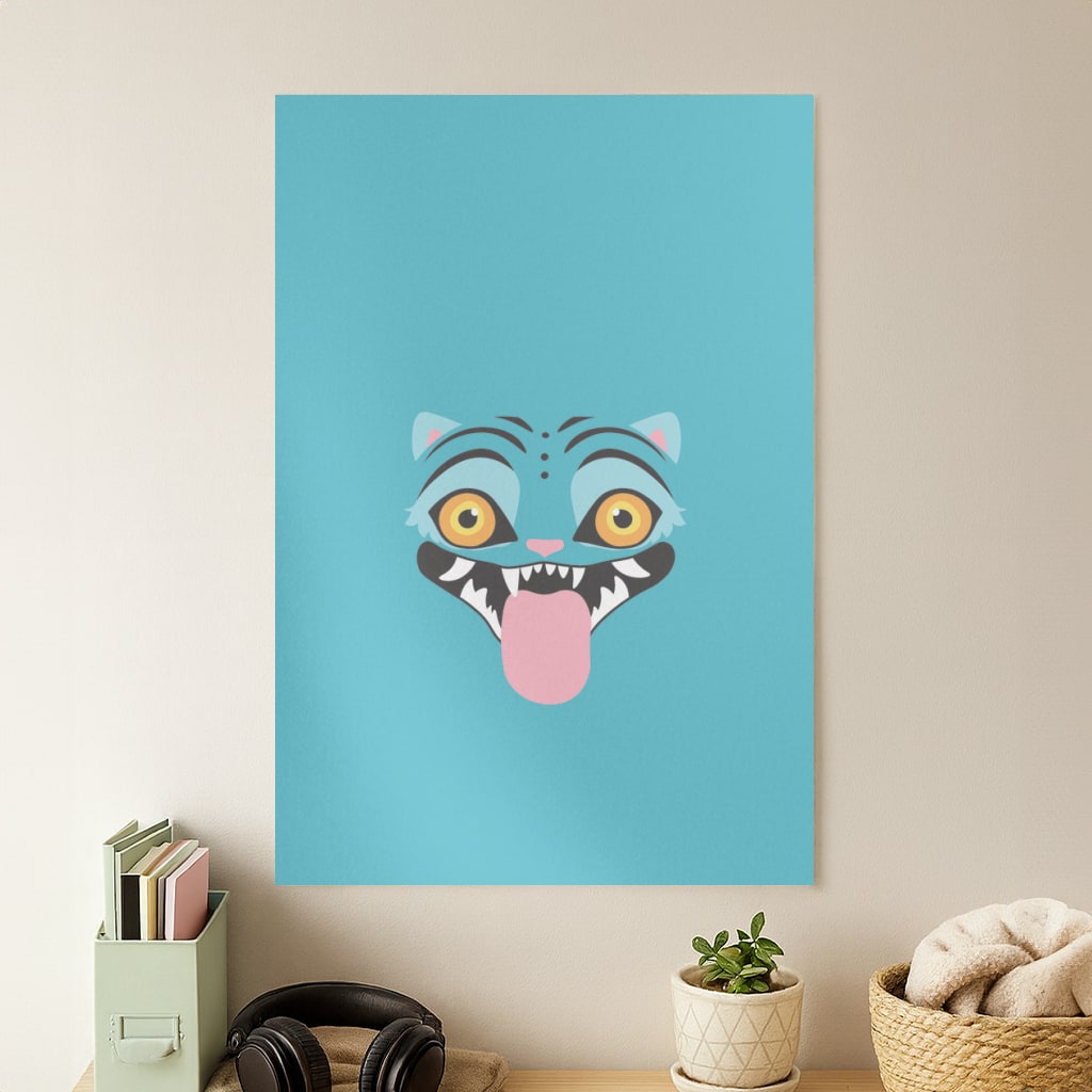 Demon Cat Face Poster