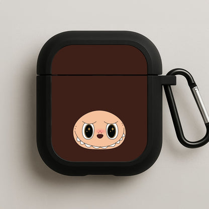 Cute Brown Monster Face AirPods Case