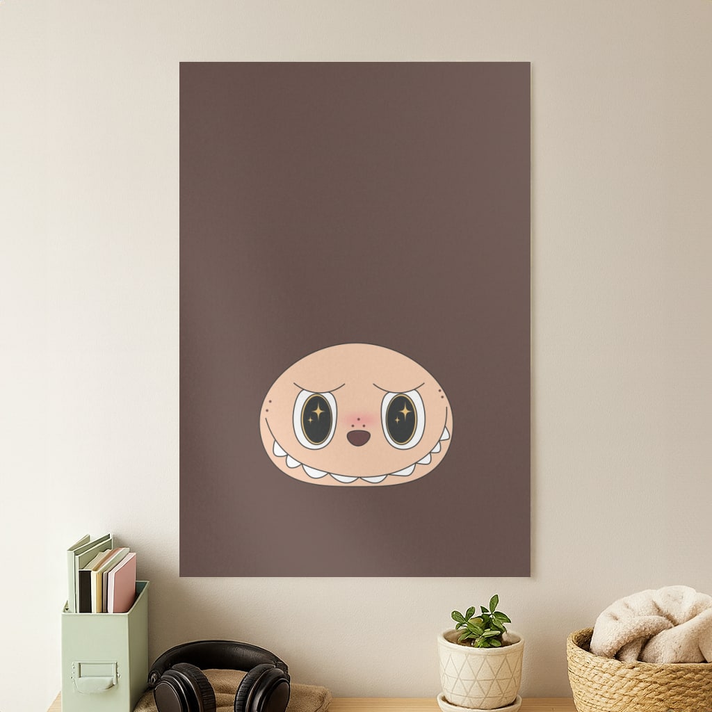 Cute Brown Monster Face Poster