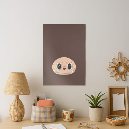 Cute Brown Monster Face Art Print
