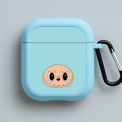 Cute Blue Monster Face Blue AirPods Case