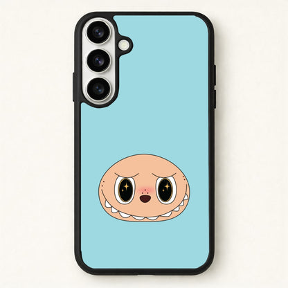 Cute Blue Monster Face Phone Case for Galaxy S26 Plus