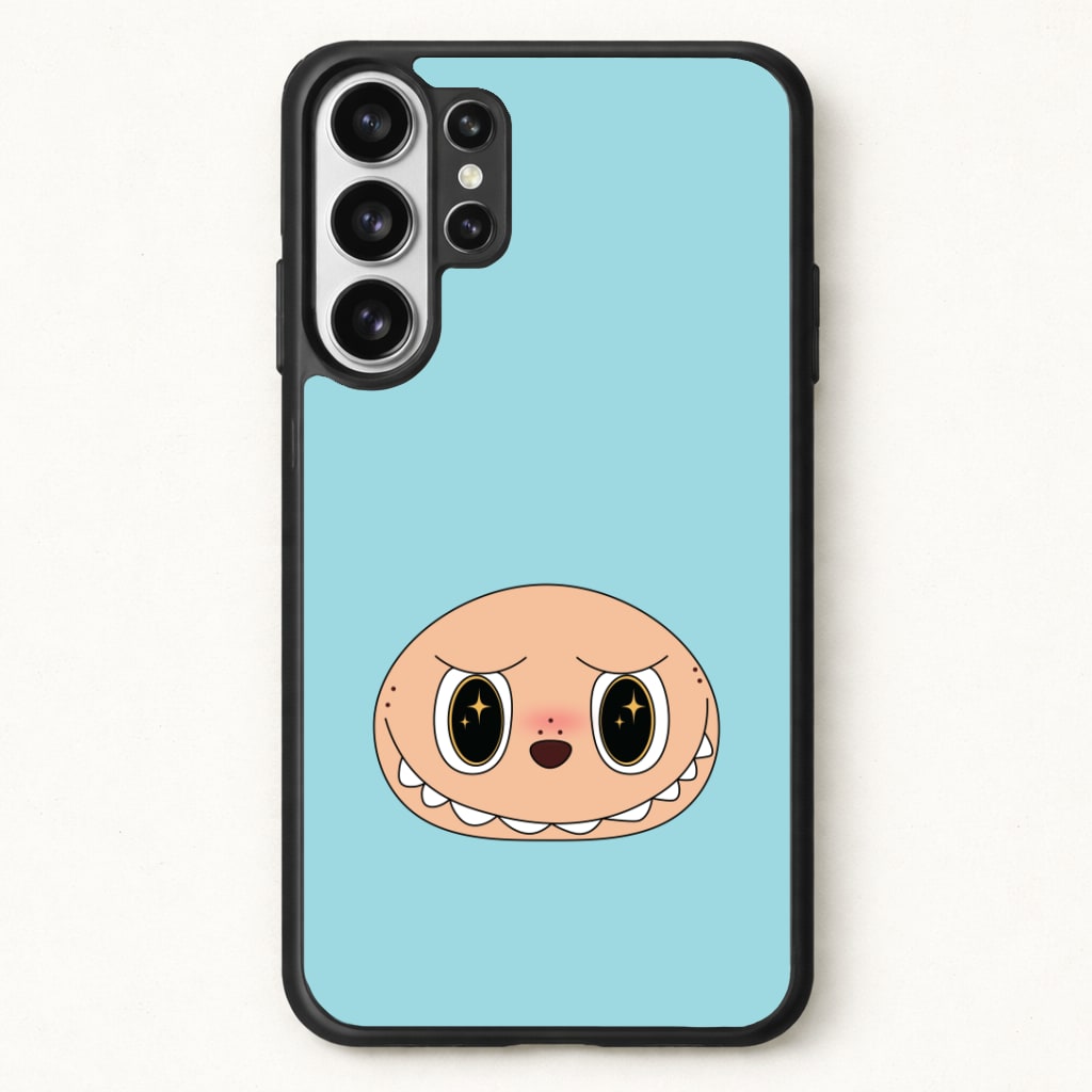 Cute Blue Monster Face Phone Case for Galaxy S26 Ultra