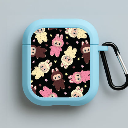 Cute Monsters And Stars Pattern Blue AirPods Case