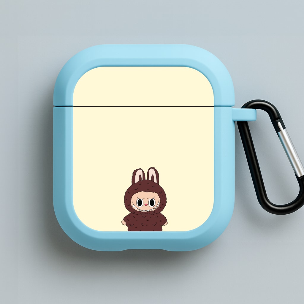 Cute Brown Monster Blue AirPods Case