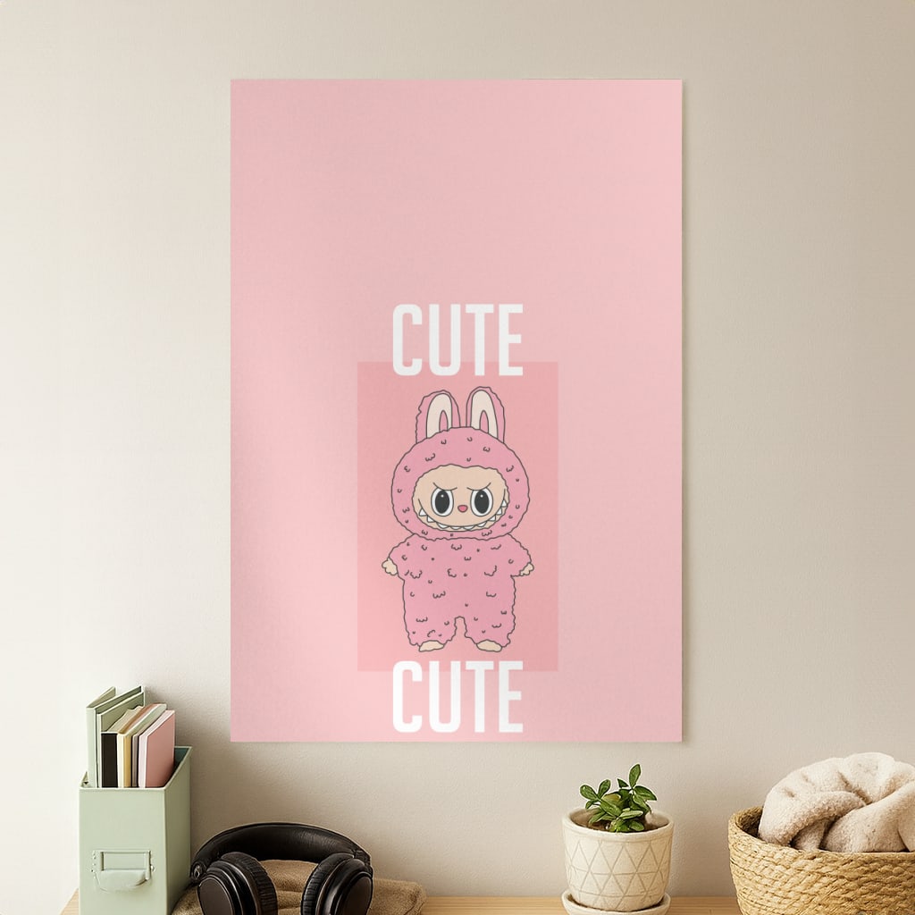 Cute Pink Monster Poster
