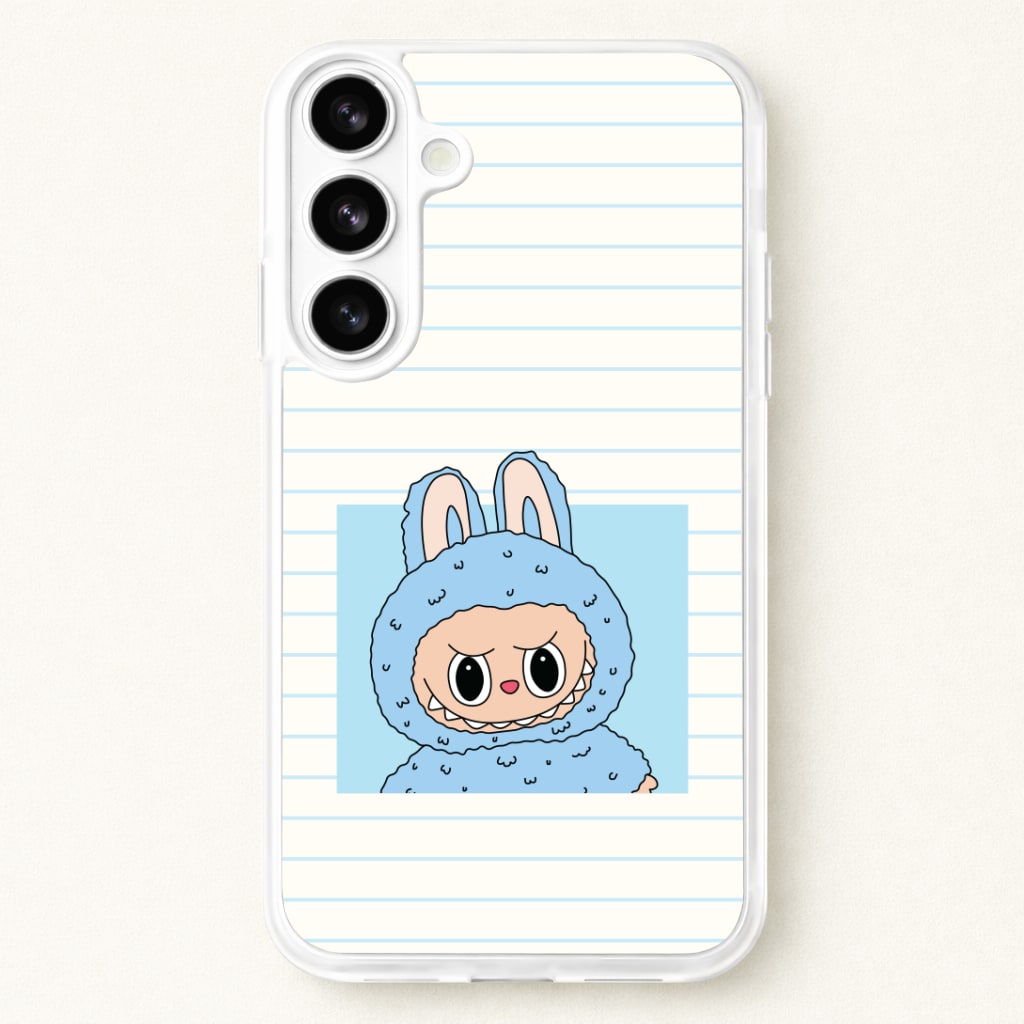 Cute Blue Notebook Monster Phone Case for Galaxy S26 Plus