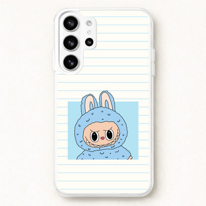 Cute Blue Notebook Monster Phone Case for Galaxy S26 Ultra