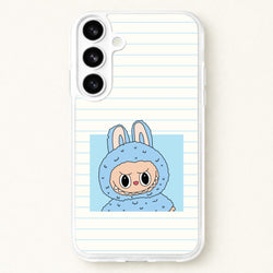 Cute Blue Notebook Monster Phone Case for Galaxy S26