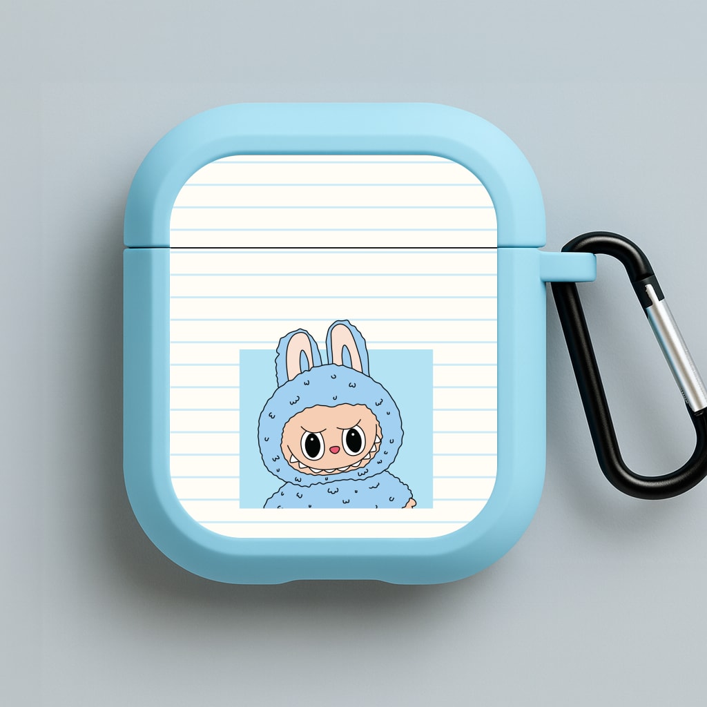 Cute Blue Notebook Monster Blue AirPods Case