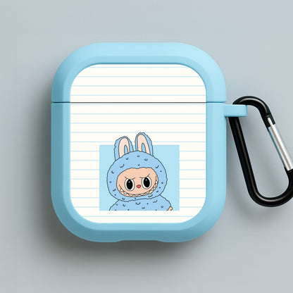 Cute Blue Notebook Monster Blue AirPods Case