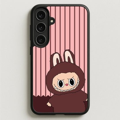 Stripey Cute Brown Monster Phone Case for Galaxy S25FE