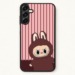 Stripey Cute Brown Monster Phone Case for Galaxy A57