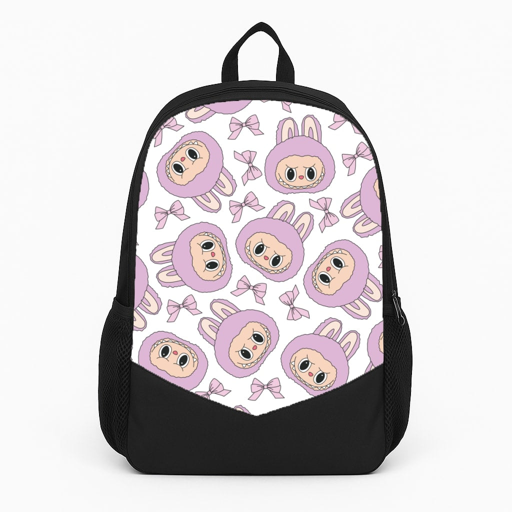 Cute Purple Monster And Bows Pattern Backpack