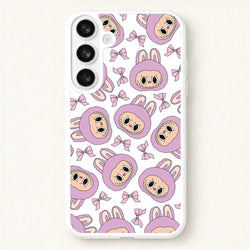 Cute Purple Monster And Bows Pattern Phone Case for Galaxy S26 Plus