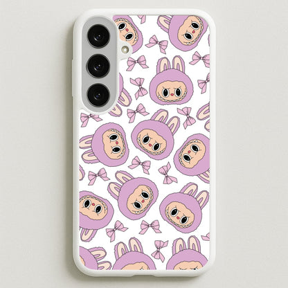 Cute Purple Monster And Bows Pattern Phone Case for Galaxy S25FE