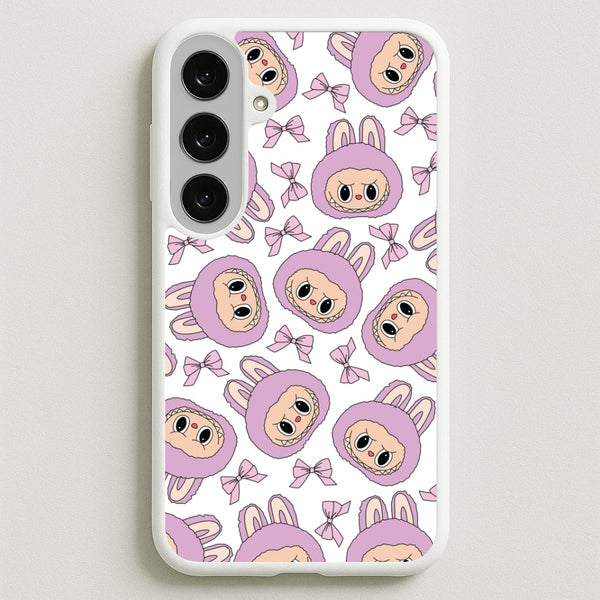 Cute Purple Monster And Bows Pattern Phone Case for Galaxy S25FE