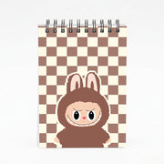 Checkered Cute Brown Monster  Notebook 4